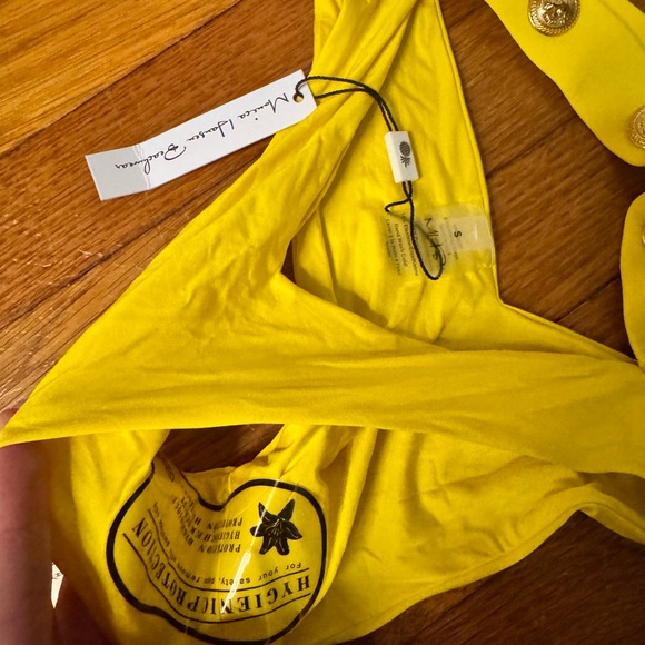 *yellow* NWT $450 Monica Hansen Rich‎ & Fab Cut Out Bikini Red Gold Revolve set - Picture 6 of 6